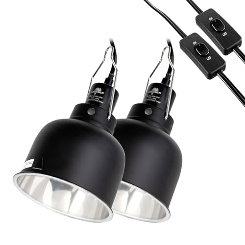 CAVACHEW 2 Pack Reptile Light Fixture, 5.5in Deep...