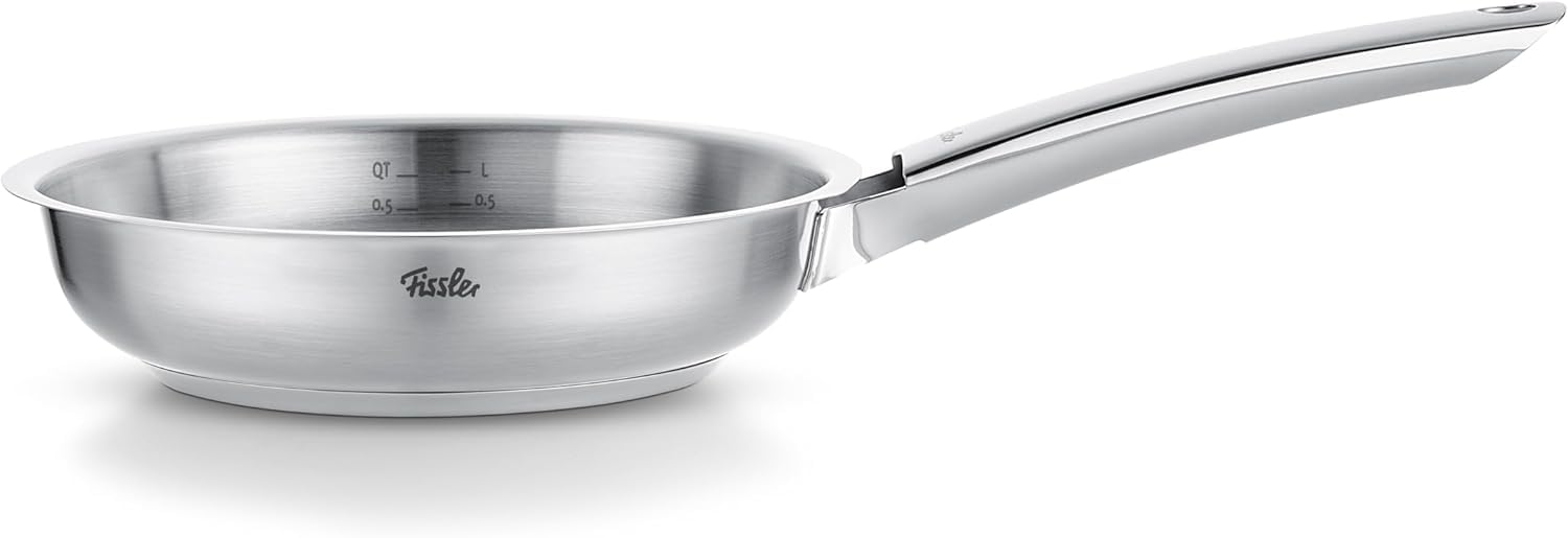 Fissler Pure Collection/Edelstahl-Pfanne (Ø 20 cm) unbeschichtete Stielpfanne, Innenskalierung, MADE IN GERMANY – Induktion