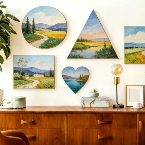 Lienzos redondos de 40cm para proyectos de arte creativos en el estudio en casa 7