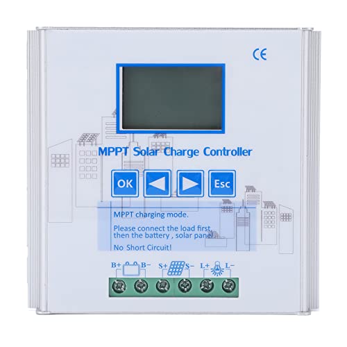 Controlador de carga solar MPPT de 40 A, 12 V y 24 V; regulador eficiente para paneles solares con protección contra inversión de polaridad; controlador de energía en aleación de