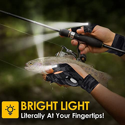 Image of PARIGO LED Gloves with Fights Finger Flashlight Gloves for Men Adults Gifts | Mens Stocking Stuffers Tool Gifts for Men Husband Him Grandpa Papa Step Dad, Cool Gadgets for Men Fishing Camping Car Repairs