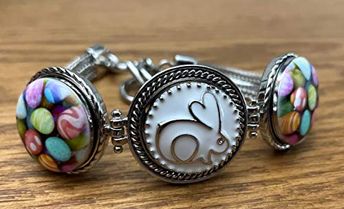 Snap Jewelry Silver Plated Triple Toggle Strand Bracelet Length 7.5-8.5" Fits 18-20Mm Standard Ginger Style Charms My Prime Gifts #TOP5