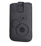 Schutz vor Staub und Kratzern Handytasche Circle passend für Huawei Honor 6 Handy Tasche Schutz Hülle Slim Case Cover Etui schwarz mit Klettverschluss