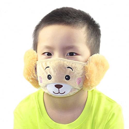 BriKSHi Kid's Mouth Mask Warm Earmuffs Embroidery Half Face Mask Mouth Cover, (6 Years to 16 Years) for Winter Design may vary(pack of 1)