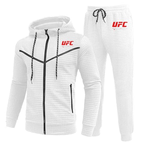 FLOATING Chándal Hombre U.F.C, Deportivo Chándal, Conjunto Deportivo Invierno, Completo(White,2XL)