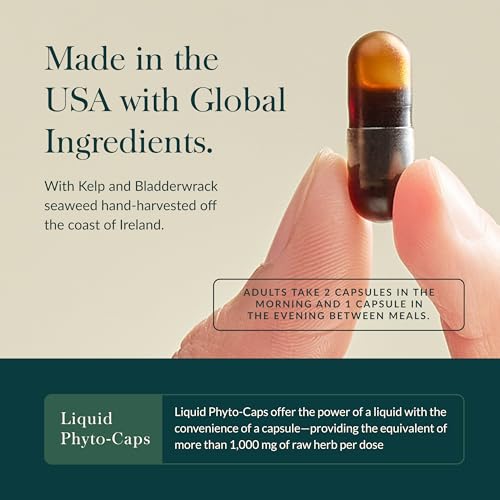 gaia herbs thyroid support - made with ashwagandha kelp brown seaweed amp schisandra to support healthy metabolic balance amp overall well-being - 120 vegan liquid phyto-capsules 40-day supply