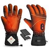 電熱グローブ 電熱手袋 【2025年新登場 16000mAhバッテリー付き】 ヒーター手袋 65℃最高温度 バイク用 3Mシンサレート DC給電 防寒グローブ メンズ レディース 3段階温度調節 タッチパネル対応 滑り止め付き 裏起毛 (ブラック, L)