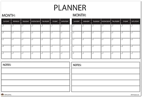 Amazon.com: Wall Calendar Large Wet & Dry Erase Laminated Two Month Wall  Planner, Size 36" x 24" (Folded Shipping) : Office Products