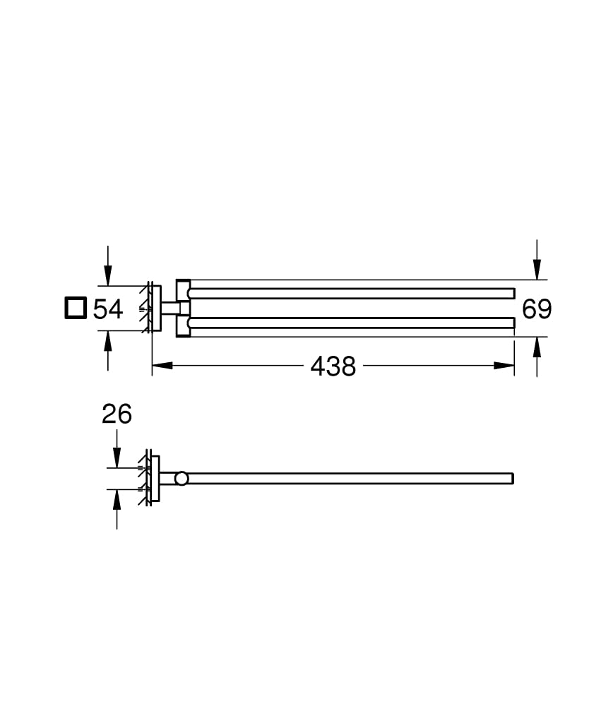 GROHE Start Cube - Toallero doble, cromo, ref. 40976000