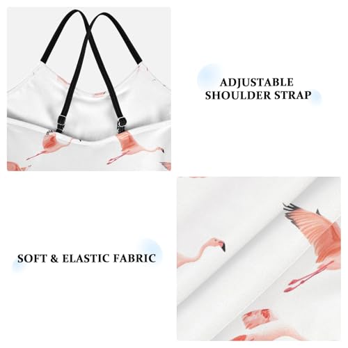 senya Girls Swimsuits One-Piece Swimwear Tie Bathing Suit Beach Summer Round Neck 7-8T Flying Flamingo Pattern3