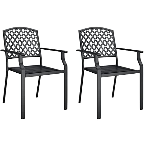 Salon de jardin en acier robuste anthracite table 80 cm style moderne - 5