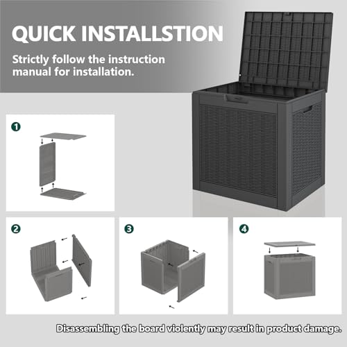 Esmlada 31 Gallon Outdoor Storage Box, Resin Deck Boxes Indoor And Outdoor thumb #2