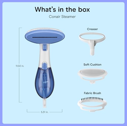 Conair Handheld Garment Steamer for Clothes, ExtremeSteam 1200W, Portable Handheld Design,White/Blue by Conair - Image 7