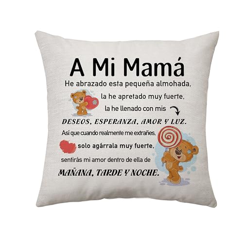 Aconesong Regalo Mamá Madre Cumpleaños A Partir de Hija y Hijo, Fundas de Cojín de Mamá, Día de la Madre para Mamá, Regalo de Decorativos Recuerdos (A mi mamá)