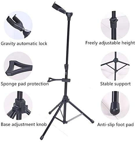 COUYY Stand de Guitare de Verrouillage Automatique Vertical Pliant Portable réglable Hauteur de Guitare Stand Universal… - Les Beatles, Paul McCartney, John Lennon, RIngo Starr, George Harrison COUYY Stand de Guitare de Verrouillage Automatique Vertical Pliant Portable réglable Hauteur de Guitare Stand Universal… – Image 5