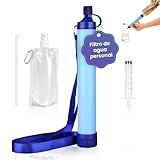 SURVIVOL Purificador de Agua - Filtro Agua Supervivencia - Filtro Potabilizador de Agua - Elimina el 99,9999% Bacterias y Virus - Potabilizador de Agua - Ligero y Compacto para Acampada y Senderismo.