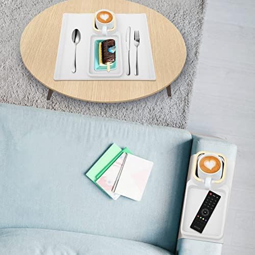 Couch Cup Holder, Silicone Anti-Spill and Anti-Slip Cup Holder for Couch, Portable Sofa Armrest Tray Couch Drink Holder, Gift for Mom, Dad, Grandma, Grandpa (Beige) (Beige) - Image 6