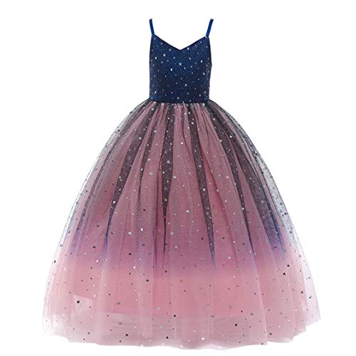 Glamulice-Princess-Sparkle-Tulle-Dress-Flower-Girl-Lace-Little-Girls-Bridesmaid-Fancy-Dresses-For-Wedding-Party-Pageant-Dance-Ball-Gown-BlueBlush-Sparkly-Ballgown-7-8Y-V-navy-Pink-Ankle-Length
