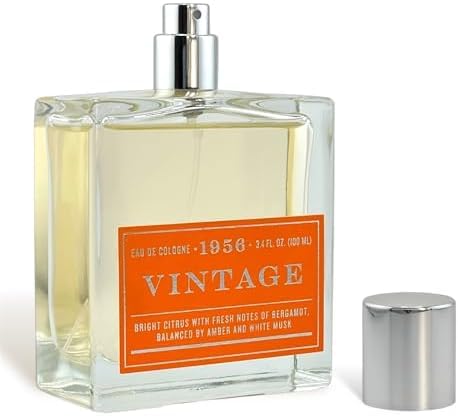 Tru Fragrance 1956 VINTAGE Eau De Cologne, Citrus Amber Bergamot White Musk, 3.4 Fl Oz, Spray