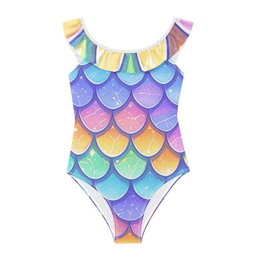 Traje de baño para niña SyXIOP con tirantes y hermosos volantes de verano