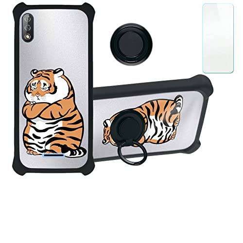 Case for Mobicel Epic LTE Case Compatible with Mobicel Epic LTE Phone Case Cover [with Tempered Glass Screen Protector][PC + TPU 2 in 1][Ring Support] [Silver Reflect Light] DYH-PH