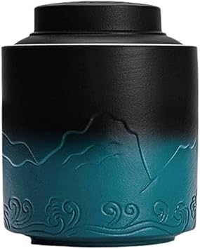 tea caddy Large Home Tea Storage Ceramic Sealed Tea Canister With Lid For Kitchen Counter, Pantry tea storageGreen