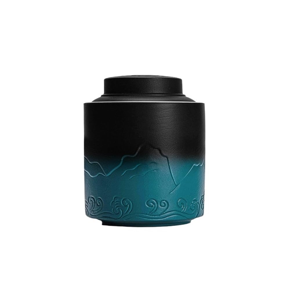 Bx9rE7tK3g Kitchen Storage Jar Large Home Tea Storage Ceramic Sealed Canister With Lid For Kitchen Counter, Pantry Ceramic Tea Canister(Green)