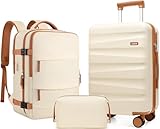 UKEIN Luggage Set with Backpack,Polycarbonate Carry On Luggage Airline Approved with Spinner Wheels, Hardshell Travel Suitcase with TSA Lock,Suitcase Set 3 Piece