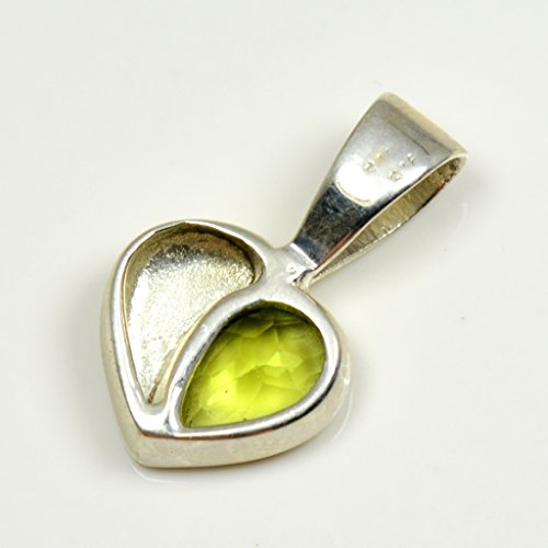 Pendentif en Argent Sterling cœur vert avec sa pierre de naissance - 3