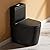WinZo WZ5079B Compact One Piece Toilet 22.8" Depth Modern Short Design Dual Flush for Small Tiny Mini Bathroom 12" Rough-in,Matte Black
