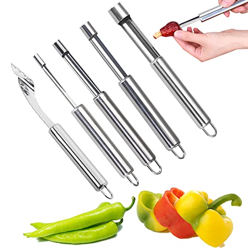 6 Pack Stainless Steel Kitchen Corer Tool Fruit And Vegetable Corer Set For Cherry Pitter Strawberry Jalapeno Corer Tomato Vegetable Corer Tool #TOP25