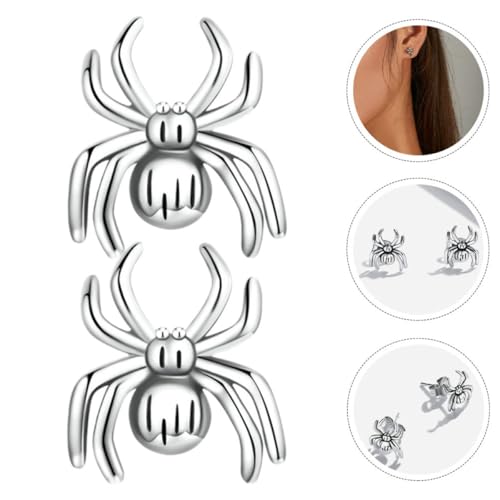 Pendientes de araña antialérgicos y cómodos de plata para uso diario 6