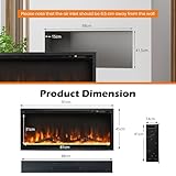 GiantexUK 36"/91cm Electric Fireplace, Freestanding/Wall Mounted/Recessed Electric Fire with 9 Flame Colors, 5-Level Brightness, Adjustable Thermostat, Remote Control & 8H Timer (91 x 14 x 45cm) - Image 7