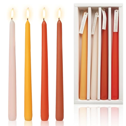 Orange Halloween Taper Candles Set of 4, 10 Inch...