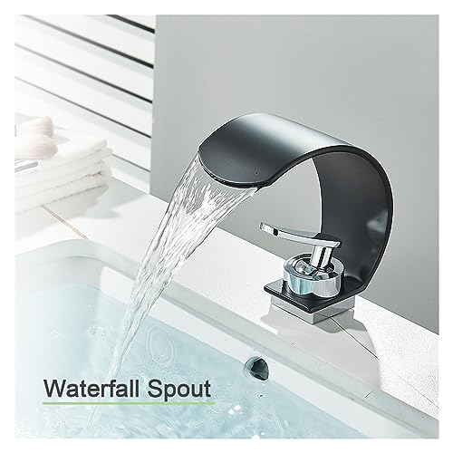 Robinet d'eau cascade haut de gamme mitigeur noir fini nickel brossé - 5