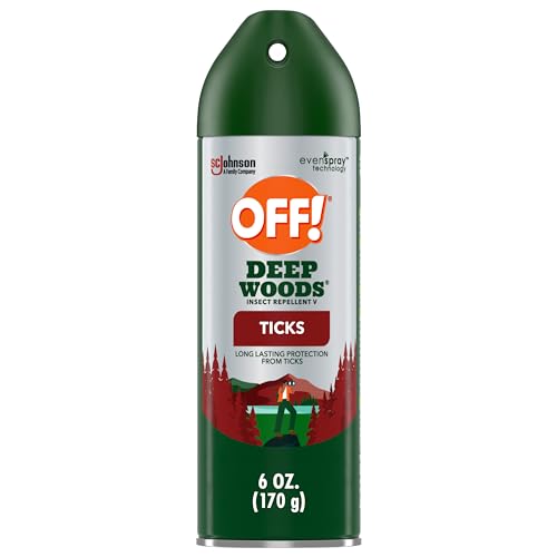 OFF! Deep Woods Insect Repellent Aerosol, Bug Spray with Long Lasting Protection from Ticks and Listed Bugs, 6 oz