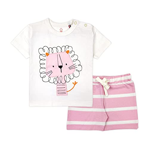 Image of ARIEL Baby Boys & Baby girls Cotton Printed Round Neck Half Sleeve T-shirt & Short Sets