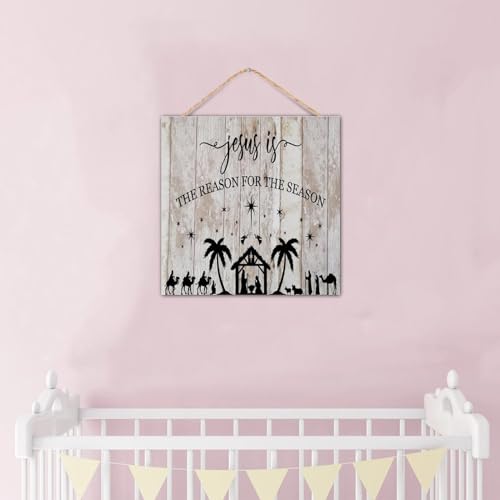Cadeau chrétien idéal avec ce panneau décoratif Jésus en bois rétro - 7