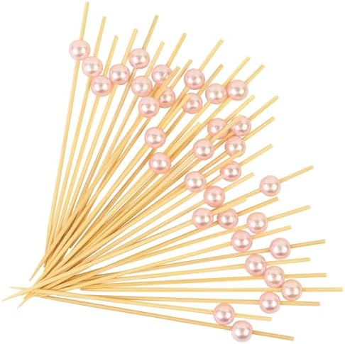 100 Pack Fruit Toothpicks, - Heart-Shaped Bamboo Cocktail Picks For Wedding, Natural Bamboo Toothpicks Bbq Cocktail Party Supplies Fancy Sticks Appetizers Fr