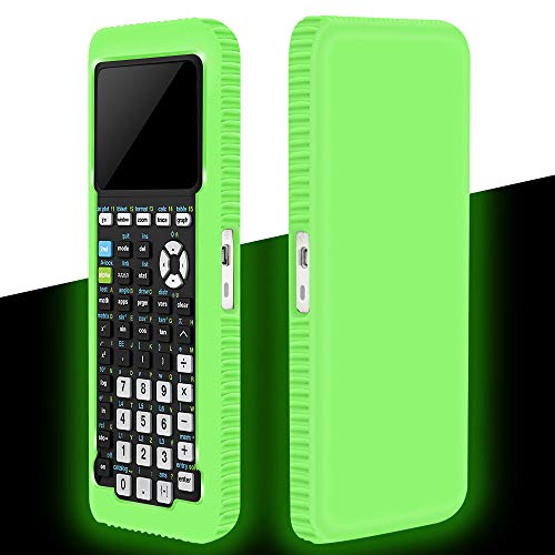 Oyrlize Silicone Protective Case Compatiable with Texas Instruments TI-84 Plus CE Graphing Calculator,[Thicken Layer] Shockproof TI-84 Plus Caculator Battery Bumper Back Covers Skin Sleeve-Glowgreen