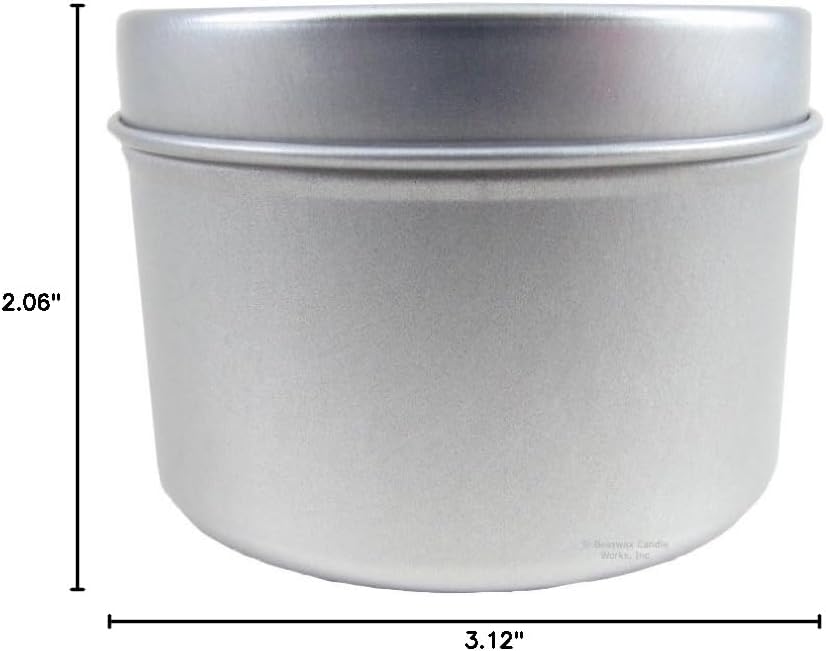 Beeswax Candle Works, 8-Ounce Emergency/Travel Tin Candle (Pack of 2) 100% USA Beeswax