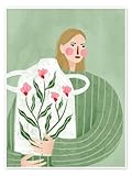 Die Frau mit der weißen Vase Poster von Bea Müller 30 x 
