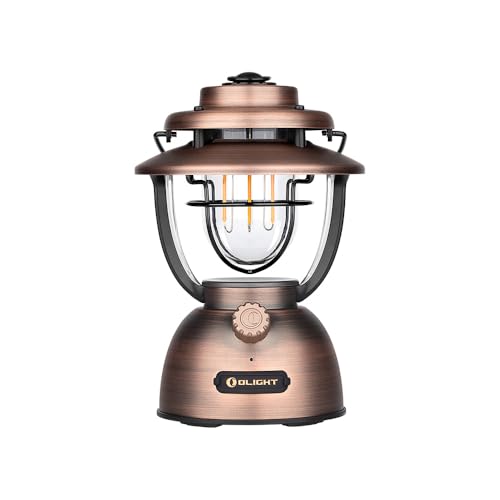 OLIGHT Olantern Classic 2 Pro APP Control Camping Lantern, 300 Lumens LED Rechargeable Lamp Flashlight with Dual Light Sources for Hurricane, Emergency, Hiking, Home Decor (Vintage Copper)