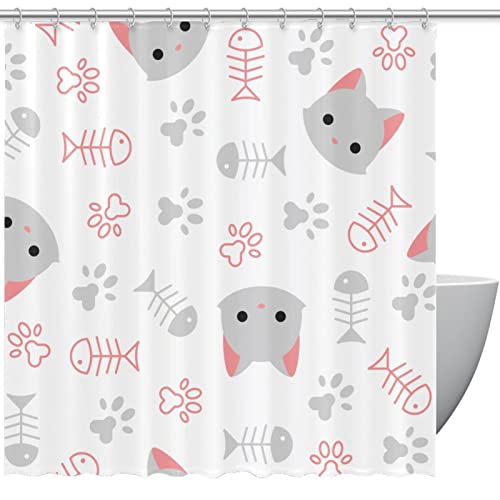 Rideau de douche chaton imperméable coloré 183x183 cm