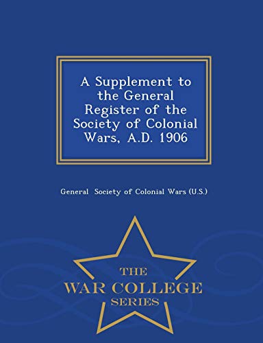 A Supplement to the General Register of the Soc... 1298122031 Book Cover
