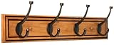 Liberty 129846 27-Inch Galena Hook Rail/Coat Rack with 4 Pilltop Hooks, Honey Maple and Statuary Bro