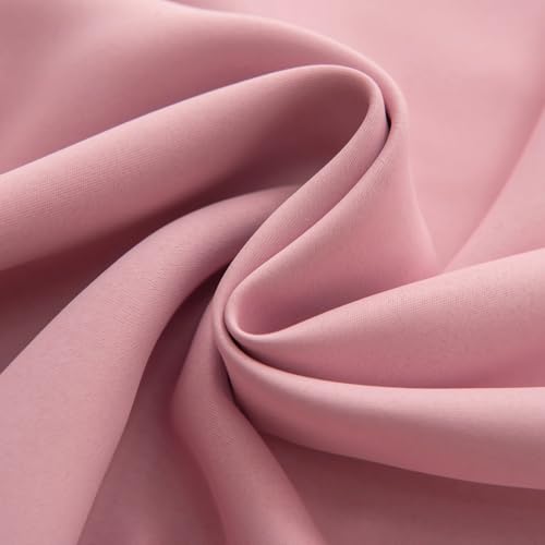 Image of Pink Curtain for Girls Room Blackout Drape 63 Inches Long Cute Star Cutout | Nursery Decor Double Layer Curtain Tulle Lace Single Panel Kids Thermal Insulate Bedroom Darkening Window Treatments Cortina