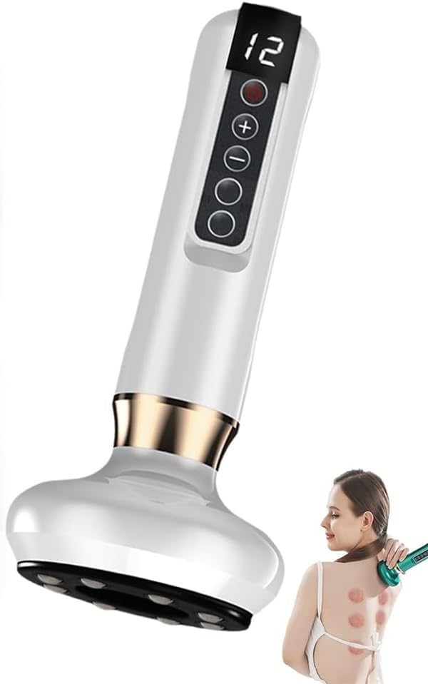 Masajeador de Celulitis, masajeador eléctrico inalámbrico de Mano con 12 velocidades Ajustables, máquina for Esculpir el Cuerpo y Eliminar la Celulitis for Abdomen, Cintura, Brazos y piernas.(White)