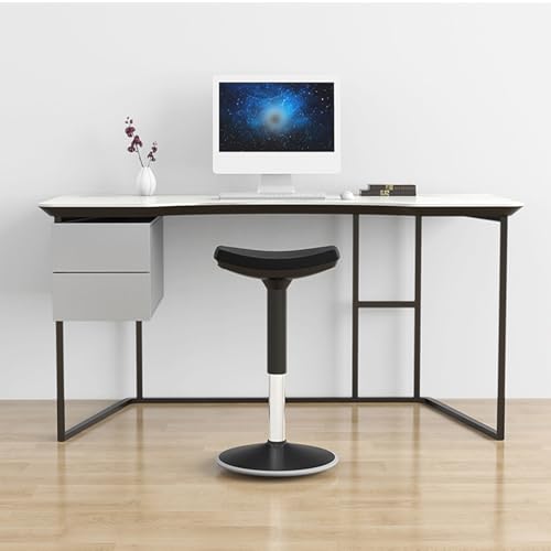 Image of Standing Desk Chair, Ergonomic Office Swivel Stool, Wobble Stool, Height Adjustable Chair Without Backrest for Office, Home,Living Room (Black, 20~25'')