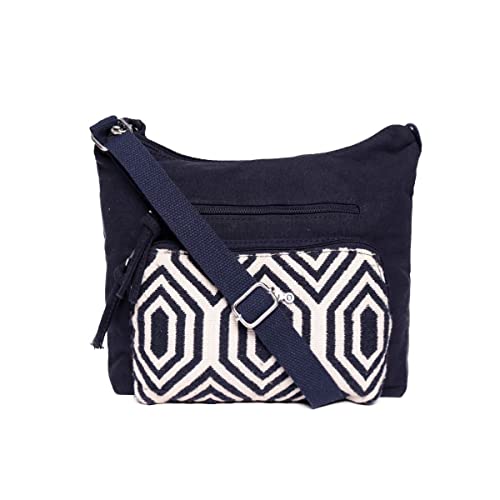 ASTRID Black Multicompartment Womens Sling Bag Medium Size